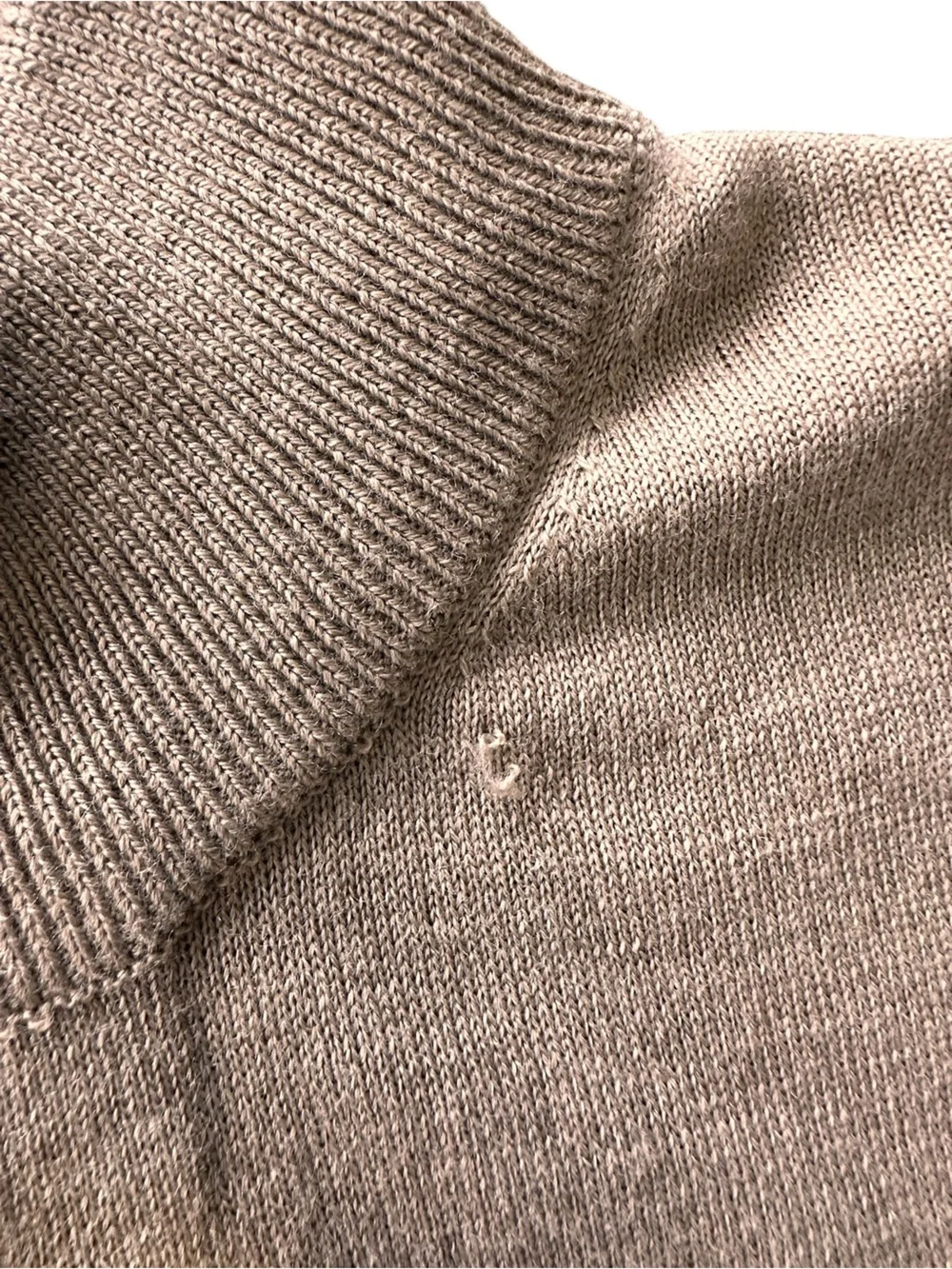 J. Crew Factory Men's Merino wool-blend quarter-zip Sweater Taupe Classic Large